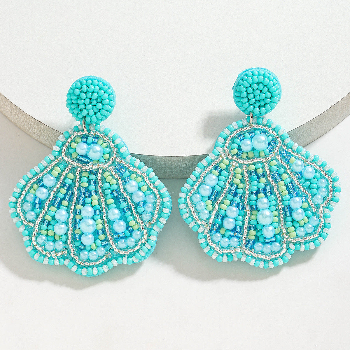 Turquoise Shell Beaded Earrings