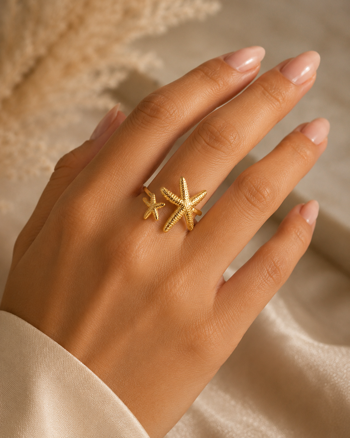 Double Star Adjustable Ring