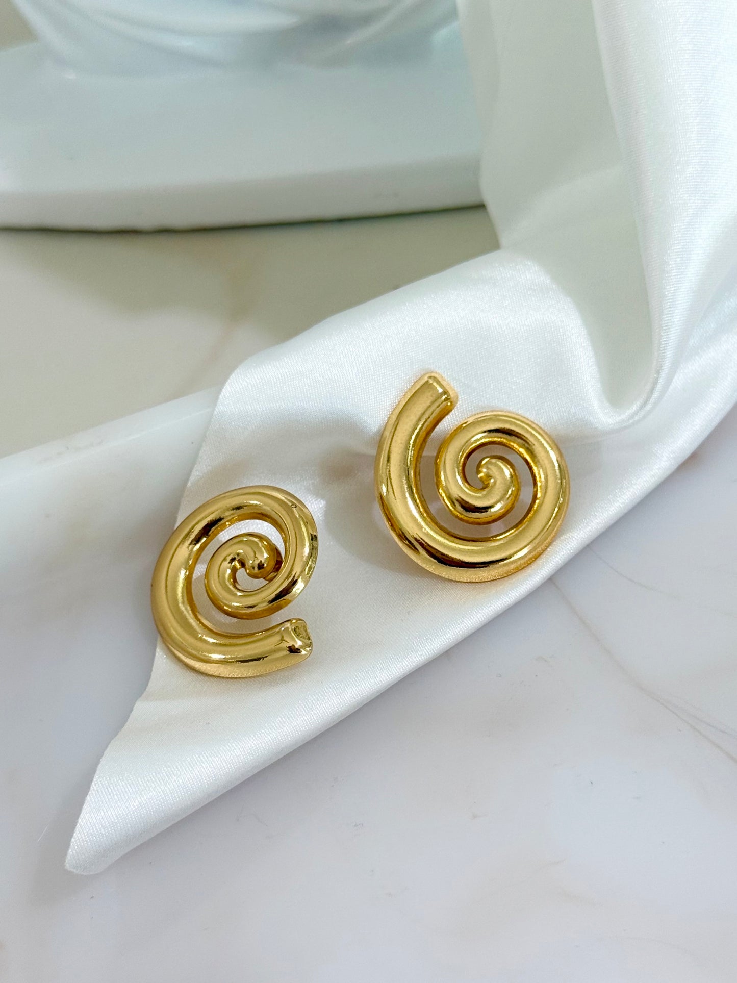 Spiral Golden Earrings