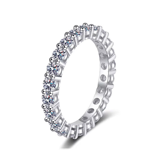 Eternity Ring S925 Silver Moissanite