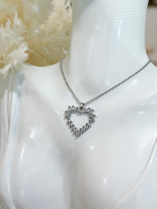 Cubic heart pendant Necklace