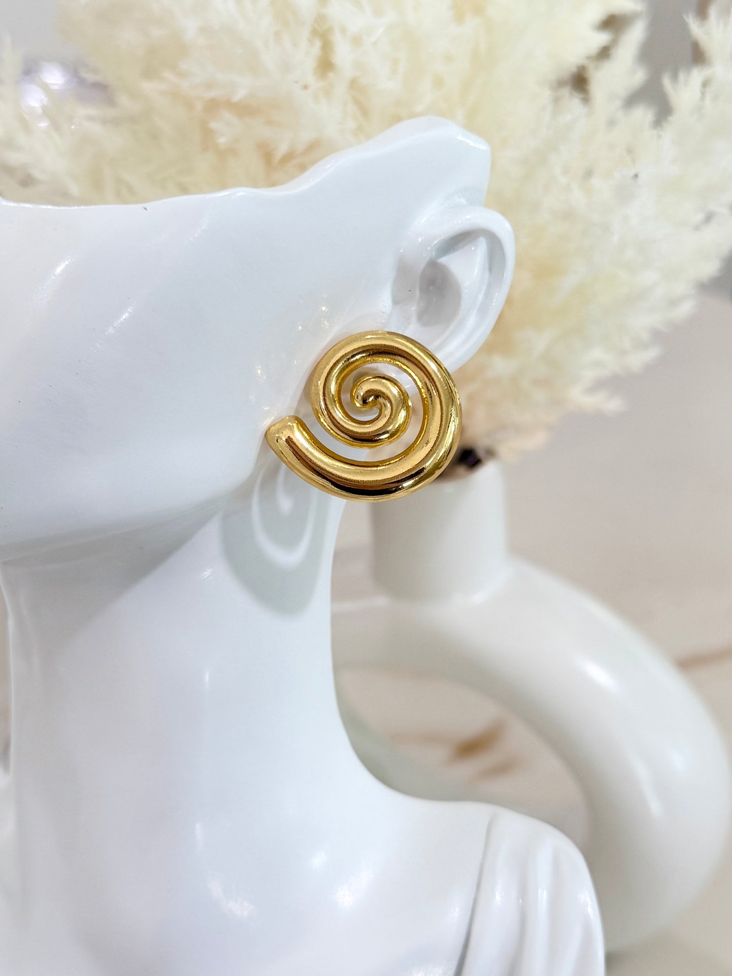 Spiral Golden Earrings
