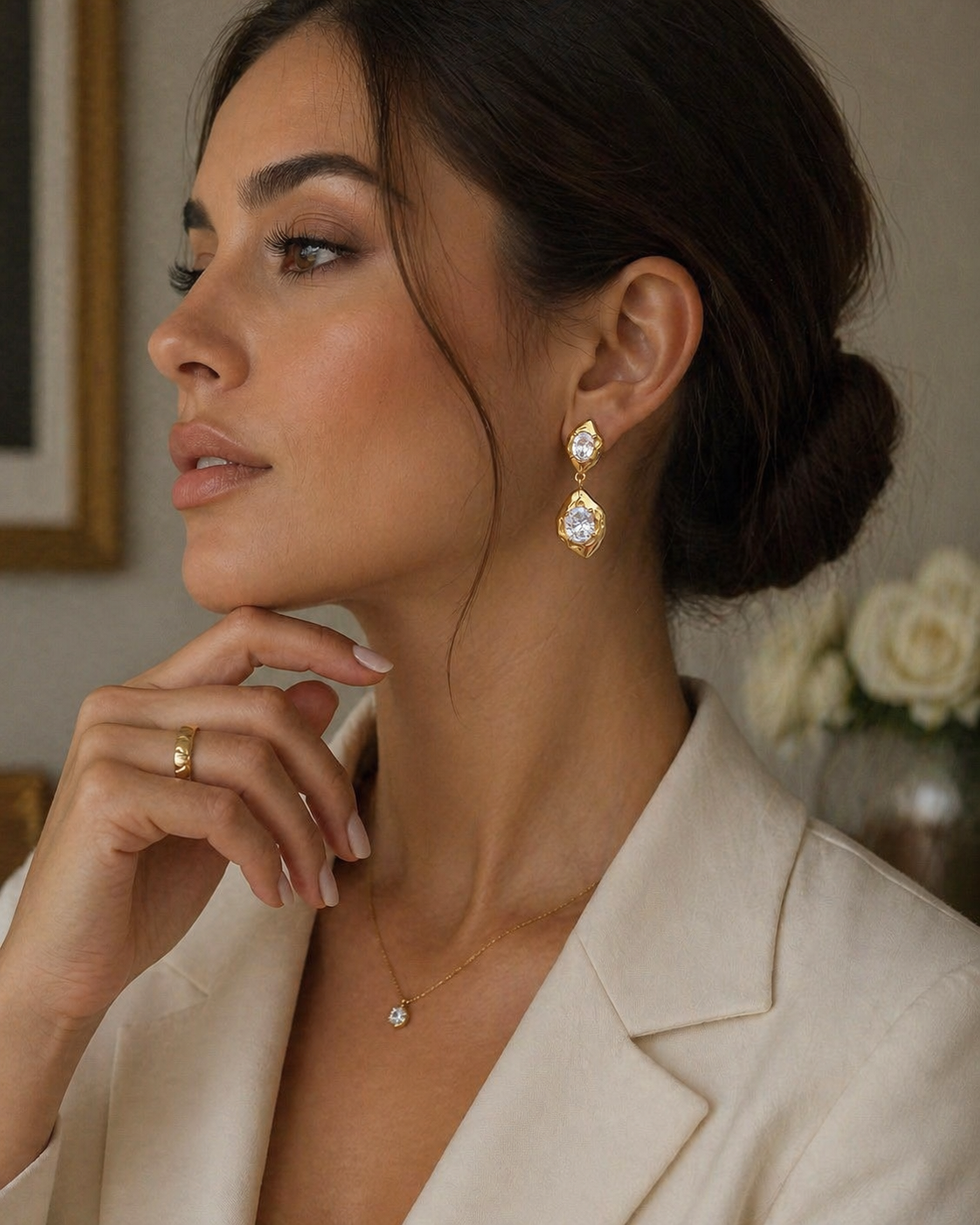 Rosette Drop Earrings