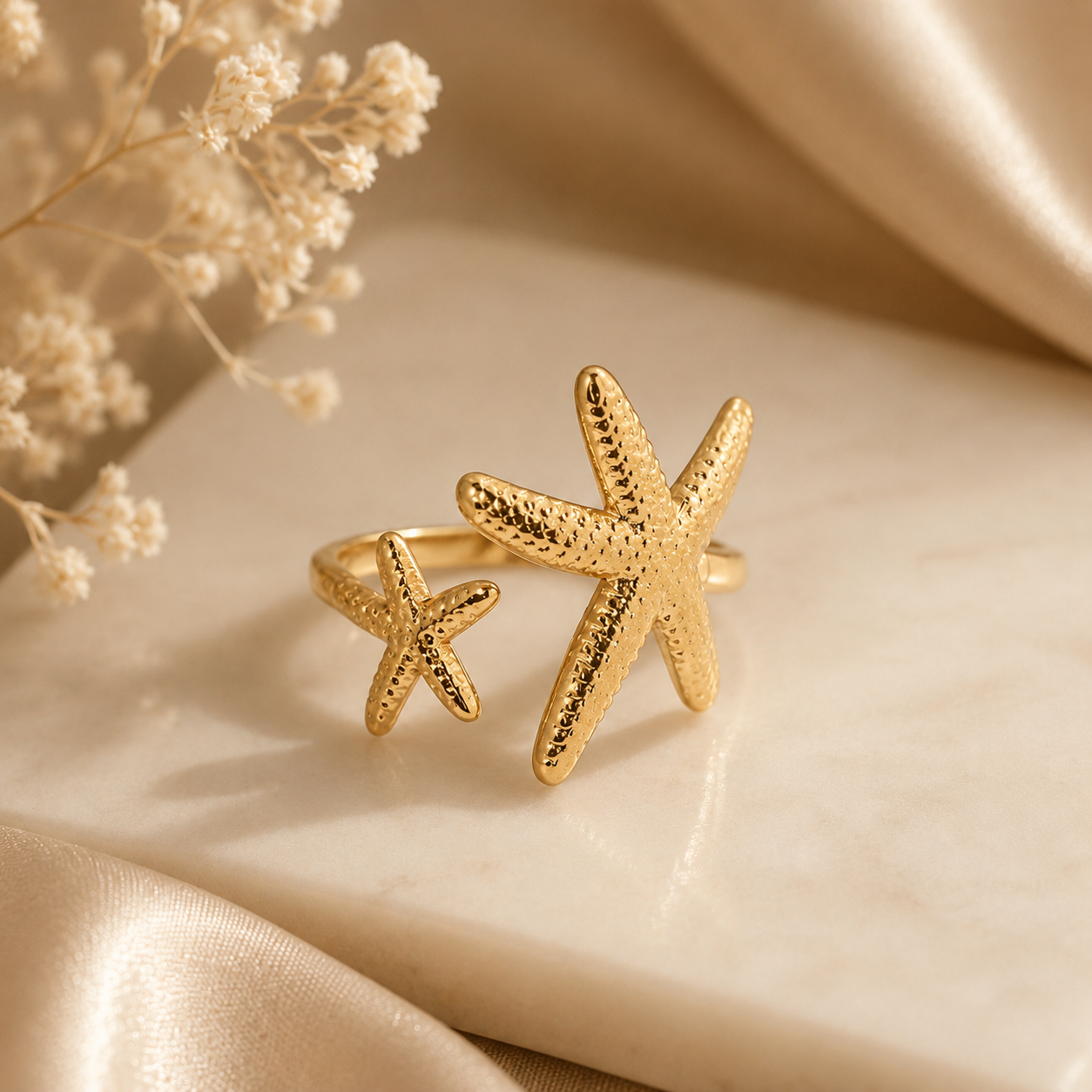 Double Star Adjustable Ring
