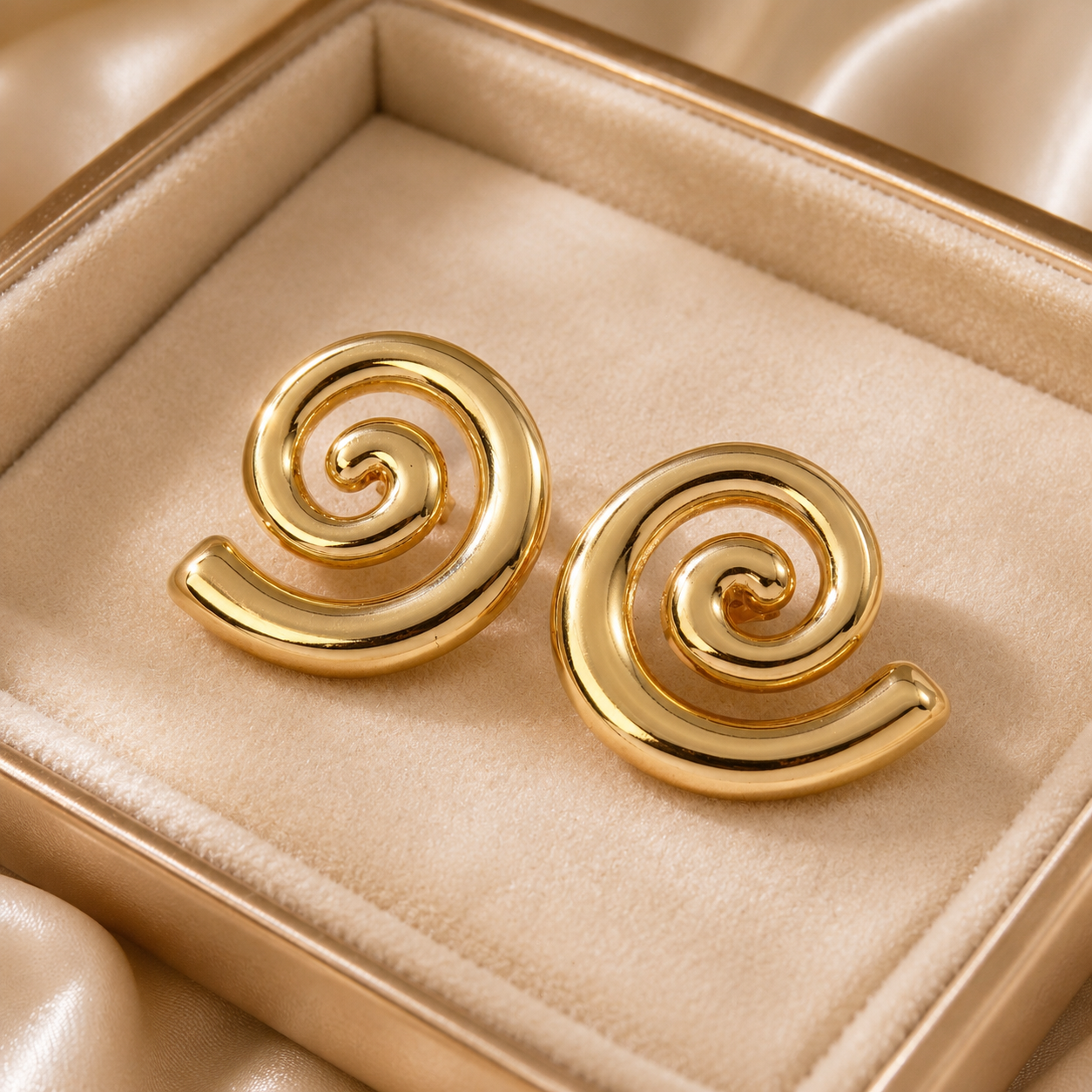 Spiral Golden Earrings