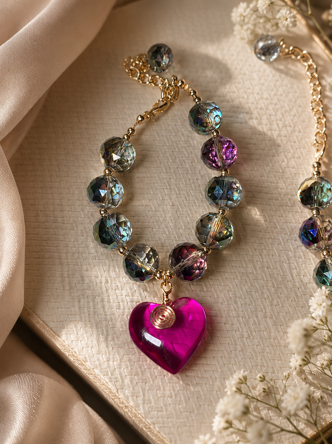 Cotton Candy Heart bracelet