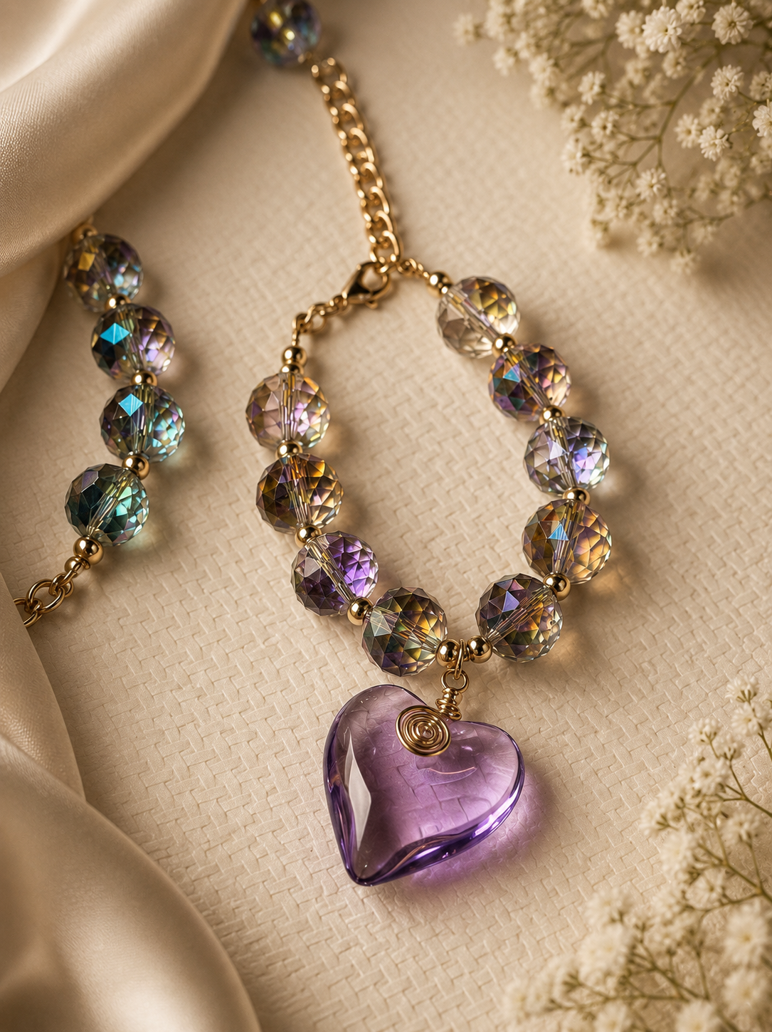 Cotton Candy Heart bracelet