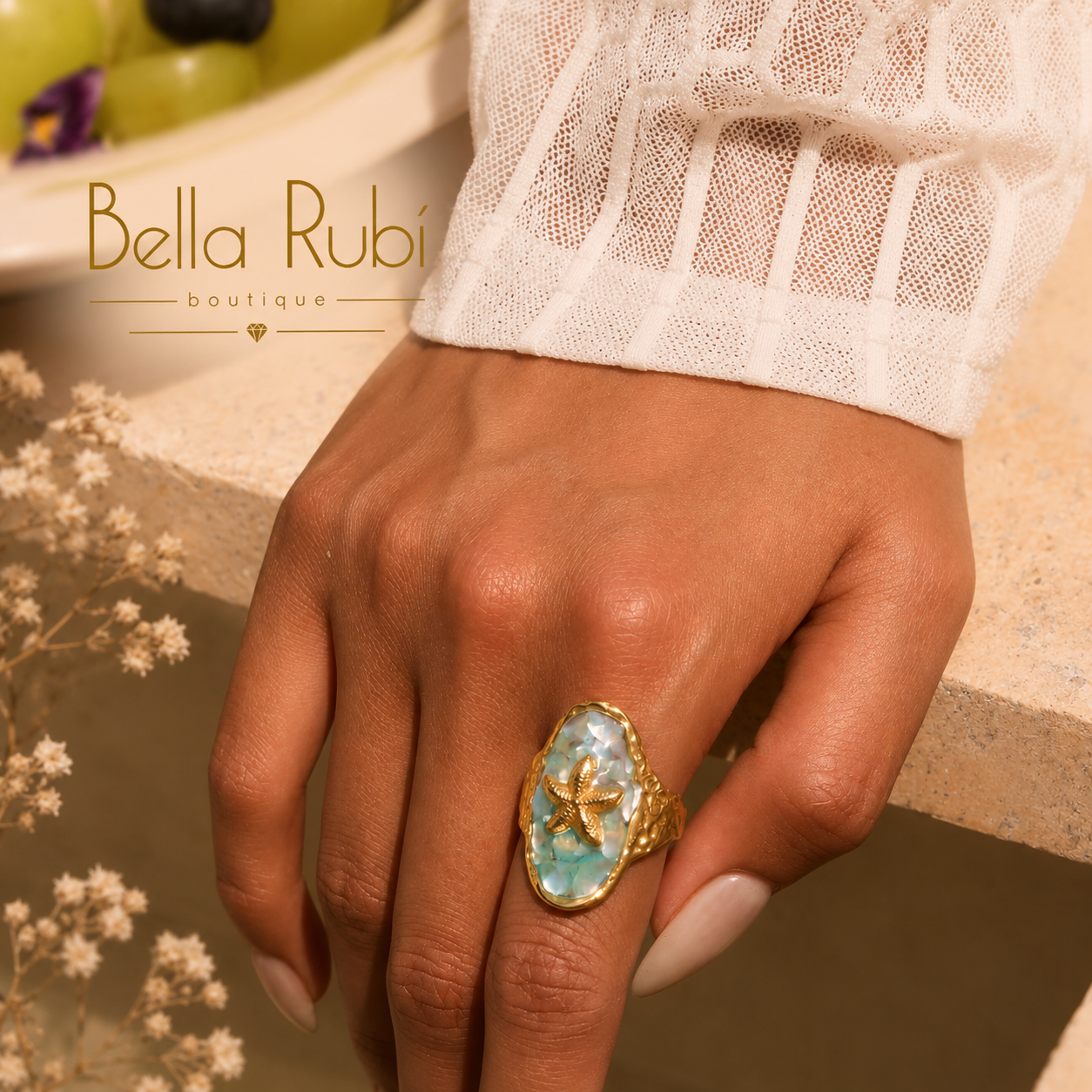 Aqua Star Ring