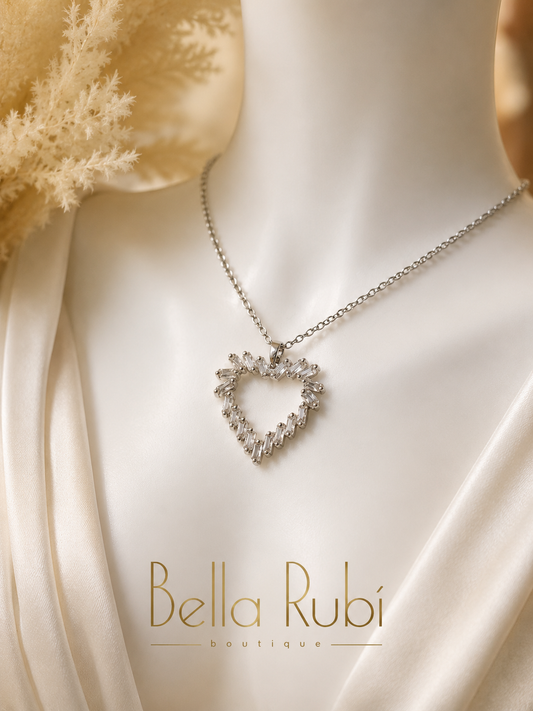 Cubic heart pendant Necklace