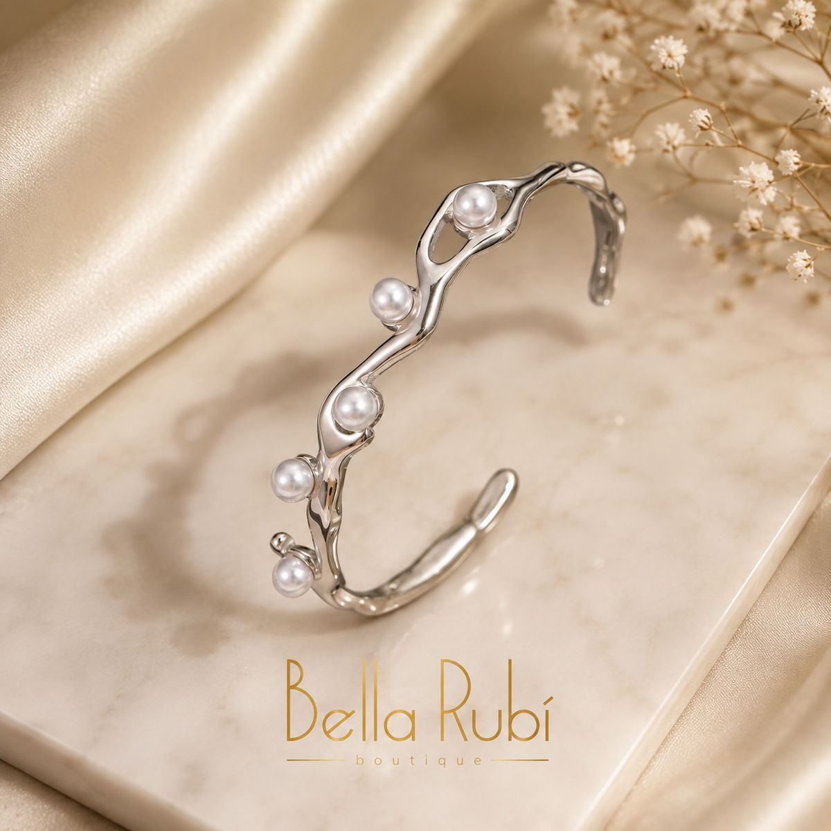 Luna Pearl Cuff Bracelet